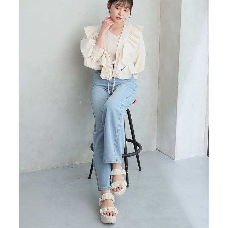 【26年春夏新作】軽量厚底 チュールベルト バックバンド スポーツサンダル | DEMETER | 詳細画像41 