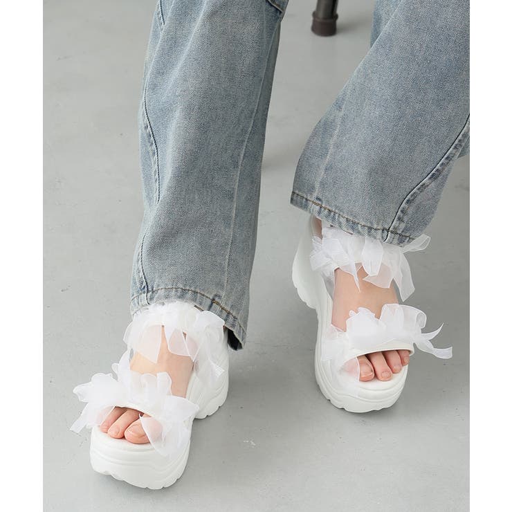 【26年春夏新作】軽量厚底 チュールリボン ダブルベルト | DEMETER | 詳細画像27 