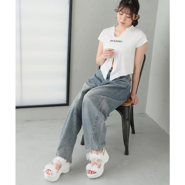 【26年春夏新作】軽量厚底 チュールリボン ダブルベルト | DEMETER | 詳細画像28 