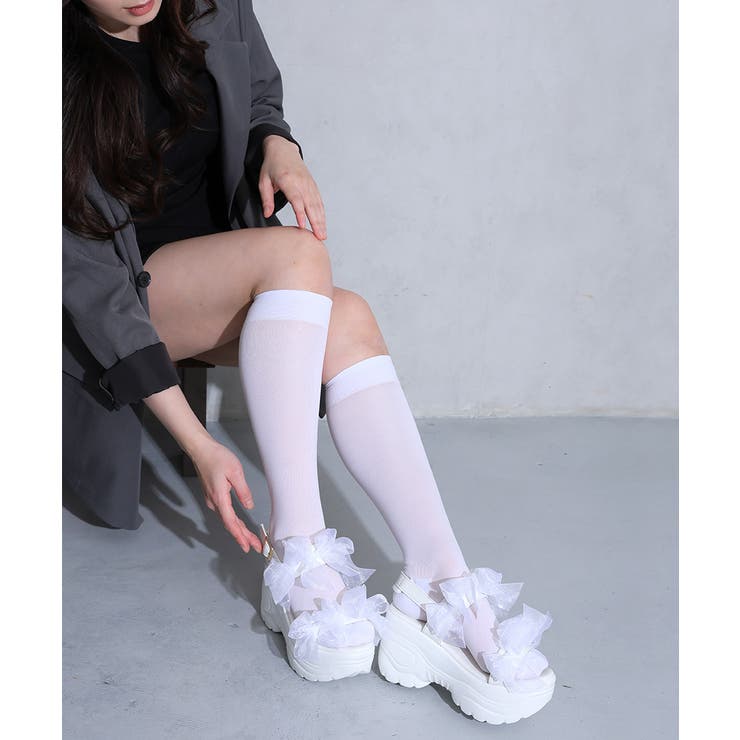 【26年春夏新作】軽量厚底 チュールリボン ダブルベルト | DEMETER | 詳細画像35 