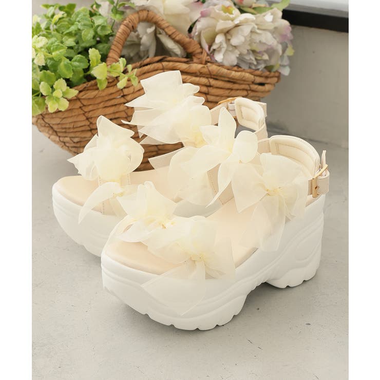 【26年春夏新作】軽量厚底 チュールリボン ダブルベルト | DEMETER | 詳細画像45 