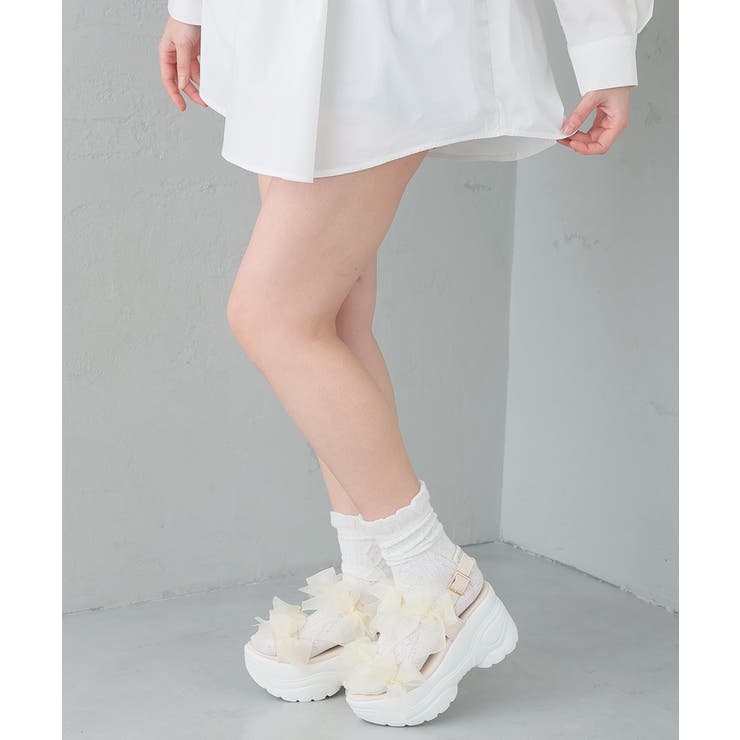 【26年春夏新作】軽量厚底 チュールリボン ダブルベルト | DEMETER | 詳細画像49 