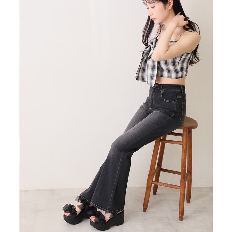 【26年春夏新作】軽量厚底 チュールリボン ダブルベルト | DEMETER | 詳細画像5 