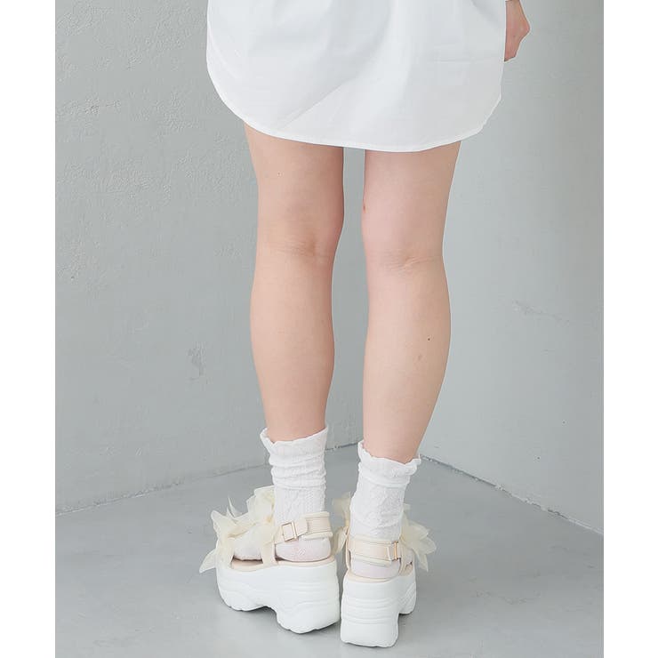 【26年春夏新作】軽量厚底 チュールリボン ダブルベルト | DEMETER | 詳細画像50 