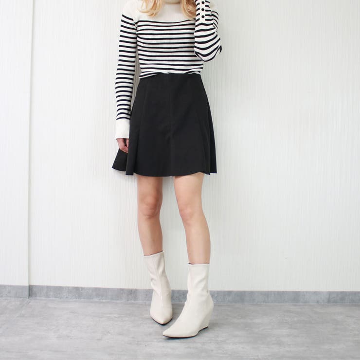 7.5cm☆ポインテッドトゥ ウェッジソール ショートブーツ | DEMETER | 詳細画像14 