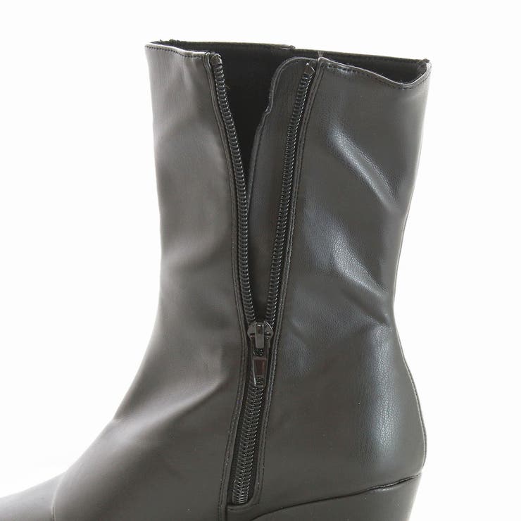 7.5cm☆ポインテッドトゥ ウェッジソール ショートブーツ | DEMETER | 詳細画像19 