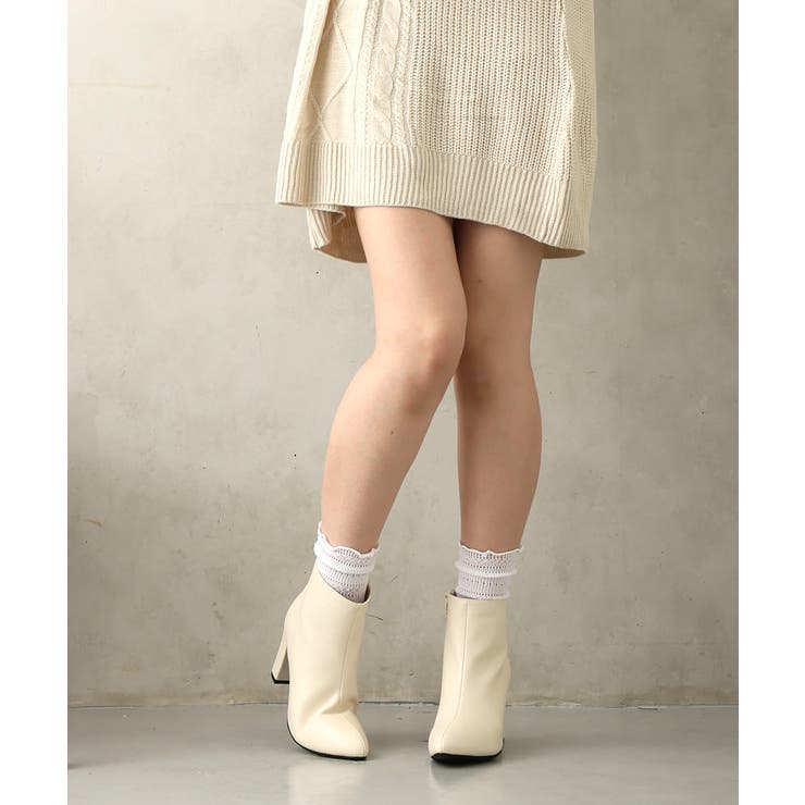 【25年秋冬再販】8.0cm 太ヒール ポインテッドトゥ ショートブーツ | DEMETER | 詳細画像41 