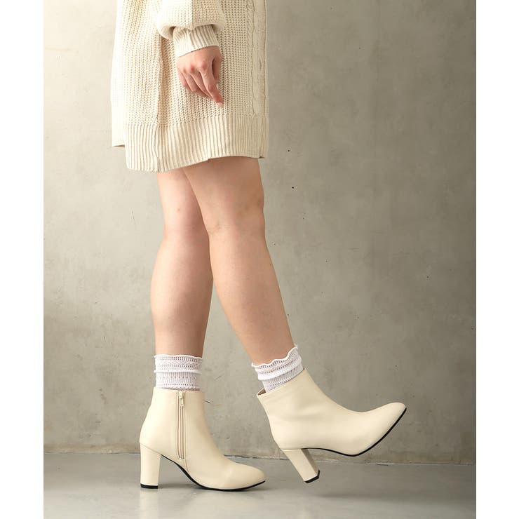 【25年秋冬再販】8.0cm 太ヒール ポインテッドトゥ ショートブーツ | DEMETER | 詳細画像42 