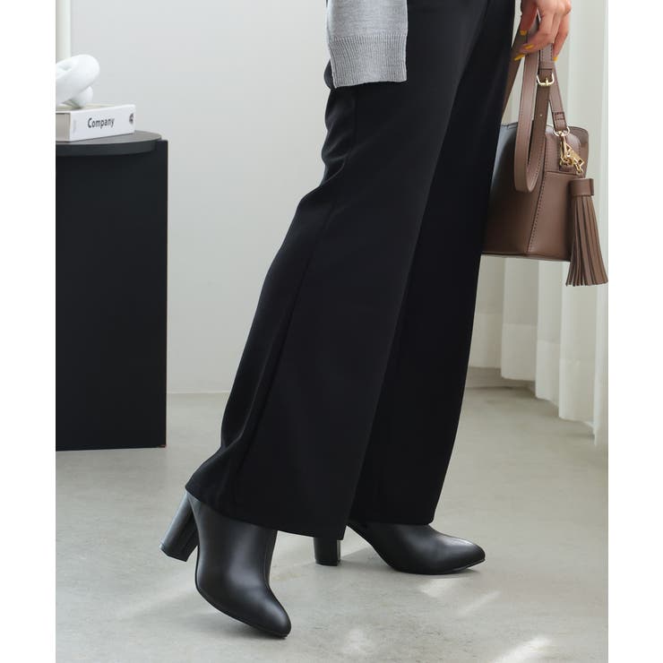 【25年秋冬再販】8.0cm 太ヒール ポインテッドトゥ ショートブーツ | DEMETER | 詳細画像49 