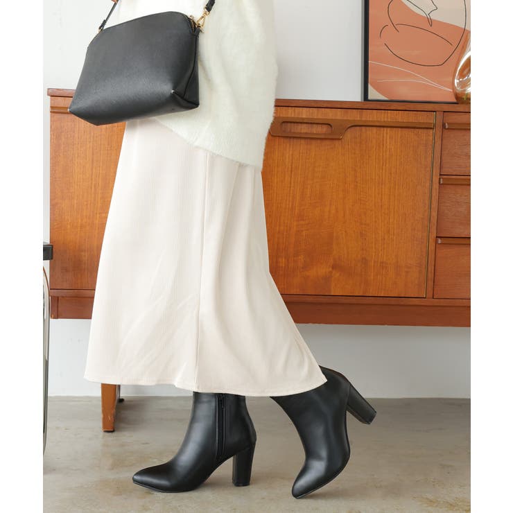 【25年秋冬再販】8.0cm 太ヒール ポインテッドトゥ ショートブーツ | DEMETER | 詳細画像54 