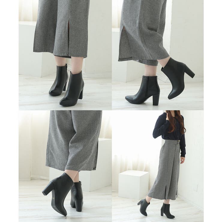 【25年秋冬再販】8.0cm 太ヒール ポインテッドトゥ ショートブーツ | DEMETER | 詳細画像64 