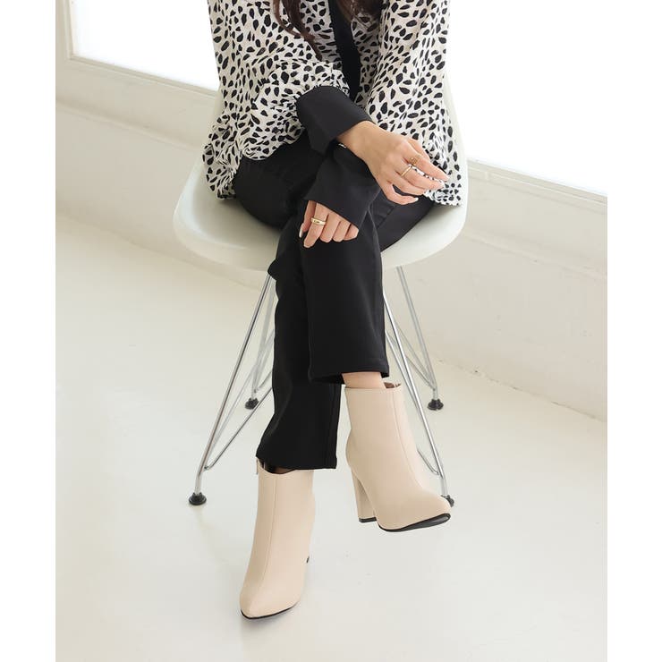 【25年秋冬再販】8.0cm 太ヒール ポインテッドトゥ ショートブーツ | DEMETER | 詳細画像71 