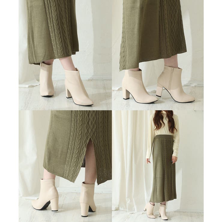 【25年秋冬再販】8.0cm 太ヒール ポインテッドトゥ ショートブーツ | DEMETER | 詳細画像81 