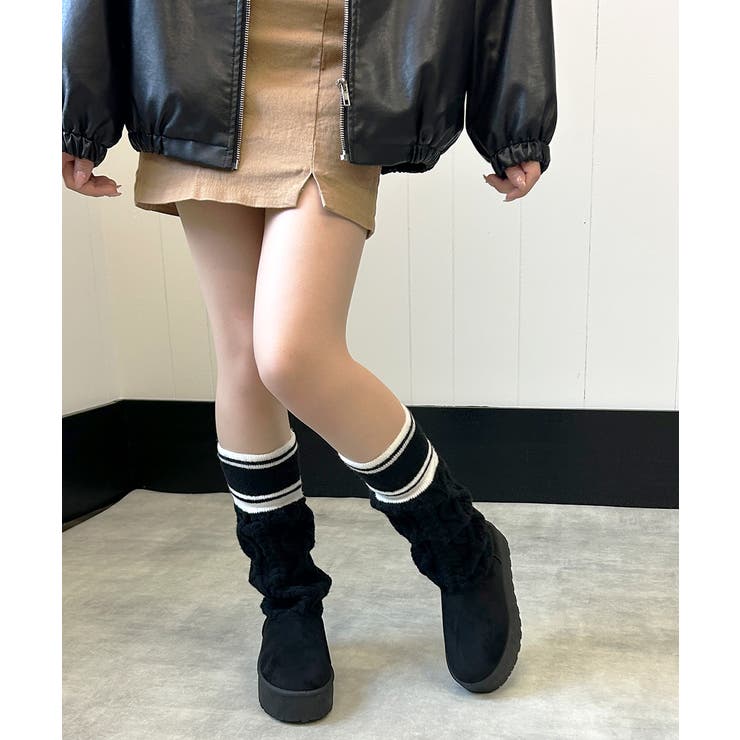 【25年秋冬新作】厚底 リブニットソックス ムートンブーツ | DEMETER | 詳細画像11 