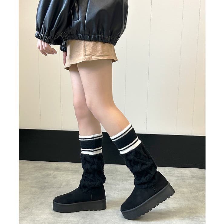 【25年秋冬新作】厚底 リブニットソックス ムートンブーツ | DEMETER | 詳細画像12 