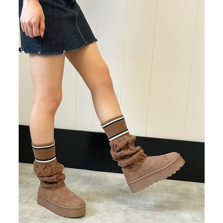 【25年秋冬新作】厚底 リブニットソックス ムートンブーツ | DEMETER | 詳細画像31 