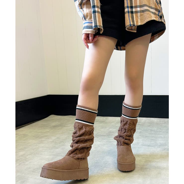 【25年秋冬新作】厚底 リブニットソックス ムートンブーツ | DEMETER | 詳細画像33 