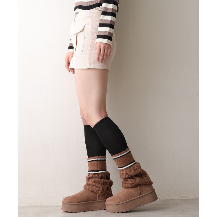 【25年秋冬新作】厚底 リブニットソックス ムートンブーツ | DEMETER | 詳細画像39 