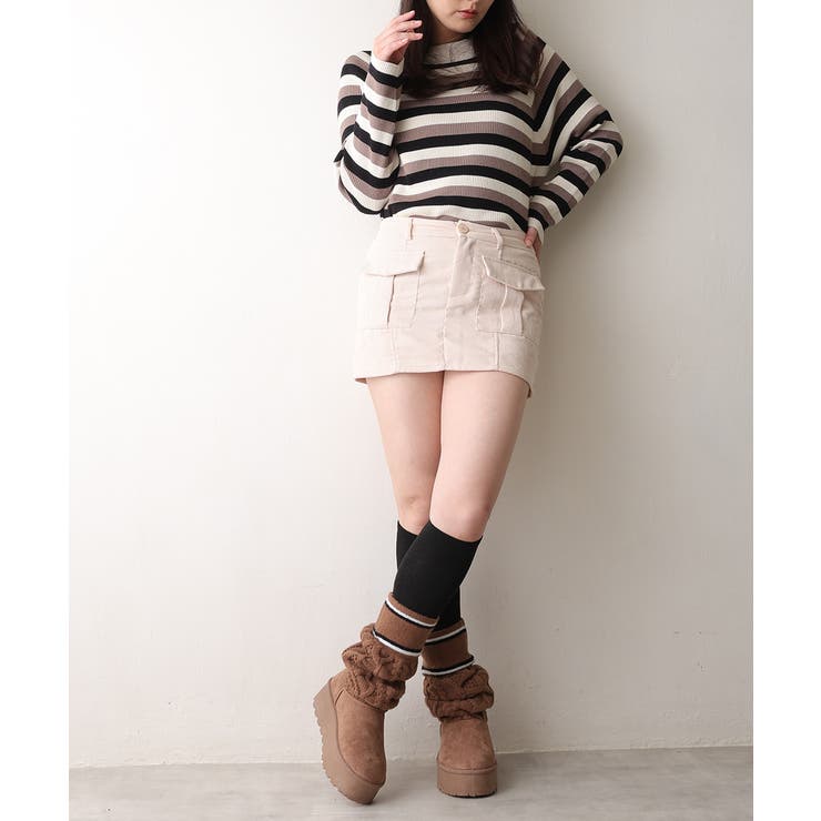 【25年秋冬新作】厚底 リブニットソックス ムートンブーツ | DEMETER | 詳細画像40 