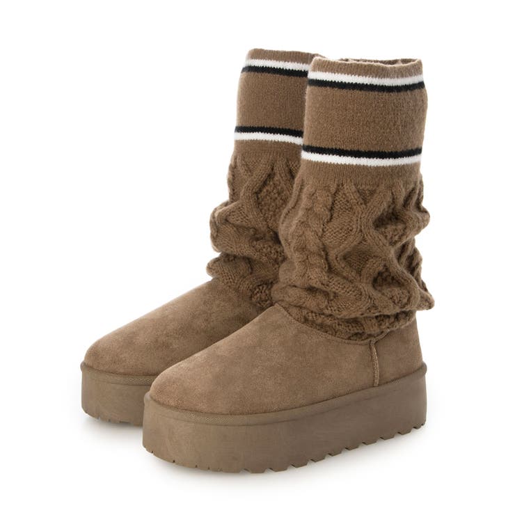 【25年秋冬新作】厚底 リブニットソックス ムートンブーツ | DEMETER | 詳細画像42 