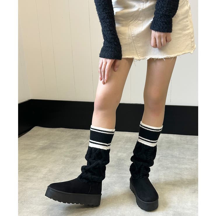 【25年秋冬新作】厚底 リブニットソックス ムートンブーツ | DEMETER | 詳細画像7 