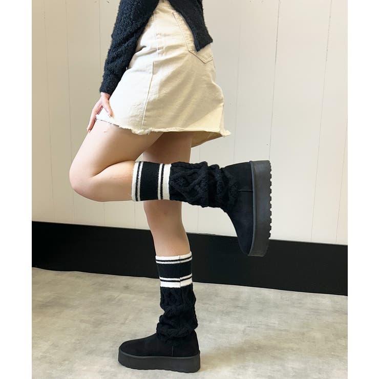 【25年秋冬新作】厚底 リブニットソックス ムートンブーツ | DEMETER | 詳細画像8 