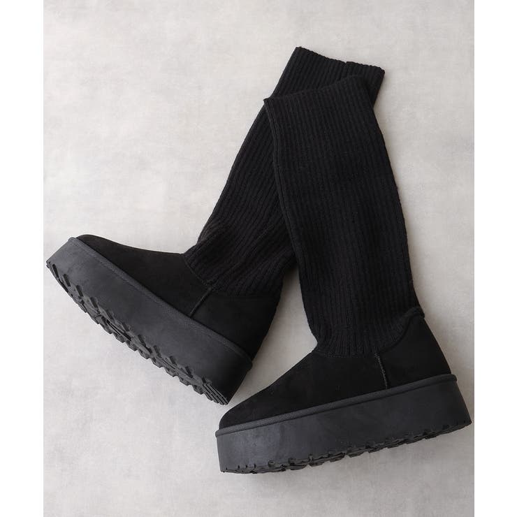 【25年秋冬新作】厚底 ニットソックス ムートンブーツ | DEMETER | 詳細画像3 