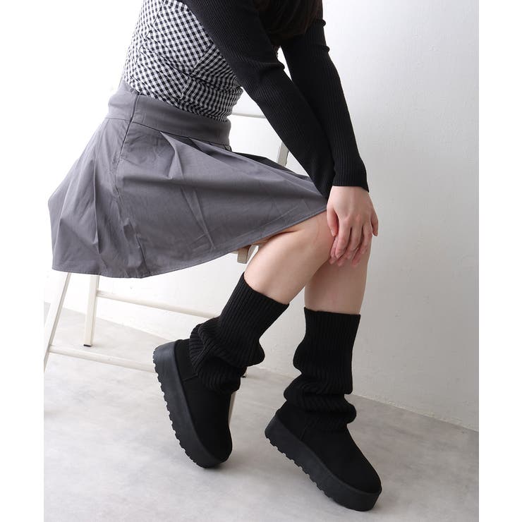 【25年秋冬新作】厚底 ニットソックス ムートンブーツ | DEMETER | 詳細画像5 