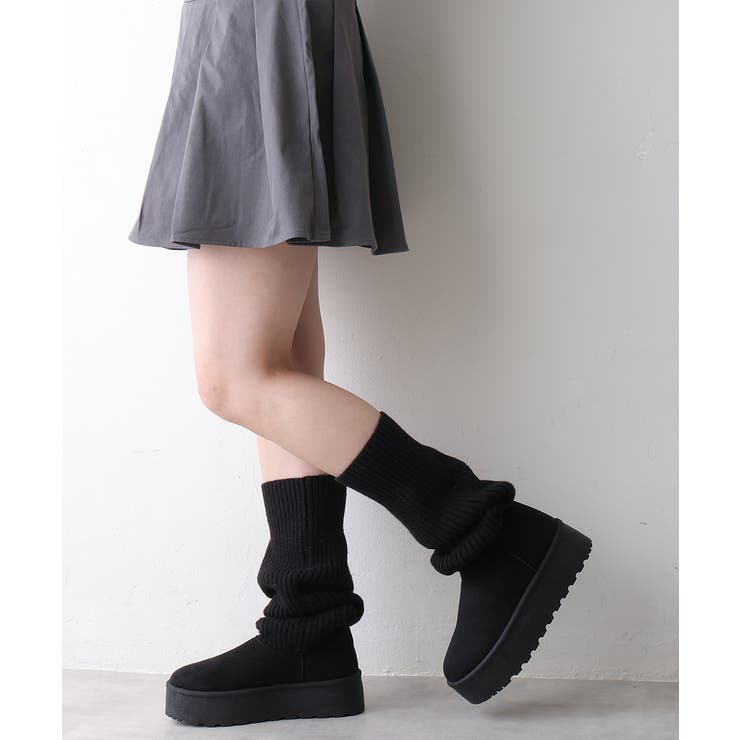 【25年秋冬新作】厚底 ニットソックス ムートンブーツ | DEMETER | 詳細画像8 