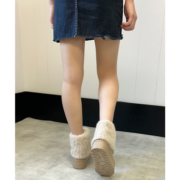 【25年秋冬新作】厚底 ファーカバー ショート丈 ムートンブーツ | DEMETER | 詳細画像10 