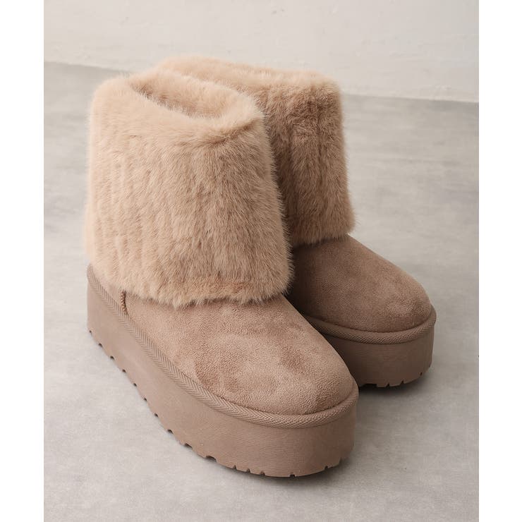 【25年秋冬新作】厚底 ファーカバー ショート丈 ムートンブーツ | DEMETER | 詳細画像21 