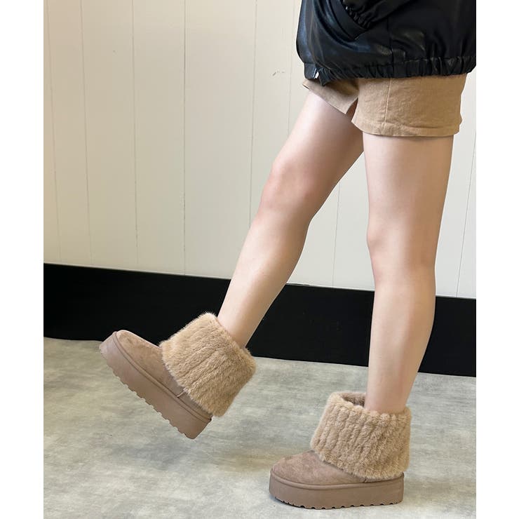 【25年秋冬新作】厚底 ファーカバー ショート丈 ムートンブーツ | DEMETER | 詳細画像26 