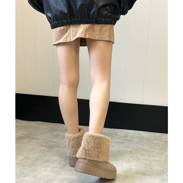 【25年秋冬新作】厚底 ファーカバー ショート丈 ムートンブーツ | DEMETER | 詳細画像27 