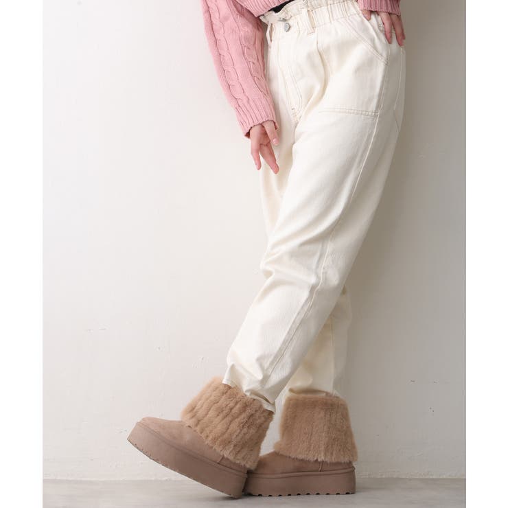 【25年秋冬新作】厚底 ファーカバー ショート丈 ムートンブーツ | DEMETER | 詳細画像33 