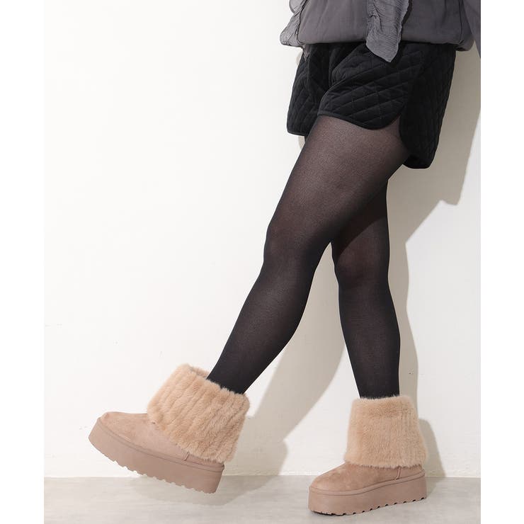 【25年秋冬新作】厚底 ファーカバー ショート丈 ムートンブーツ | DEMETER | 詳細画像38 