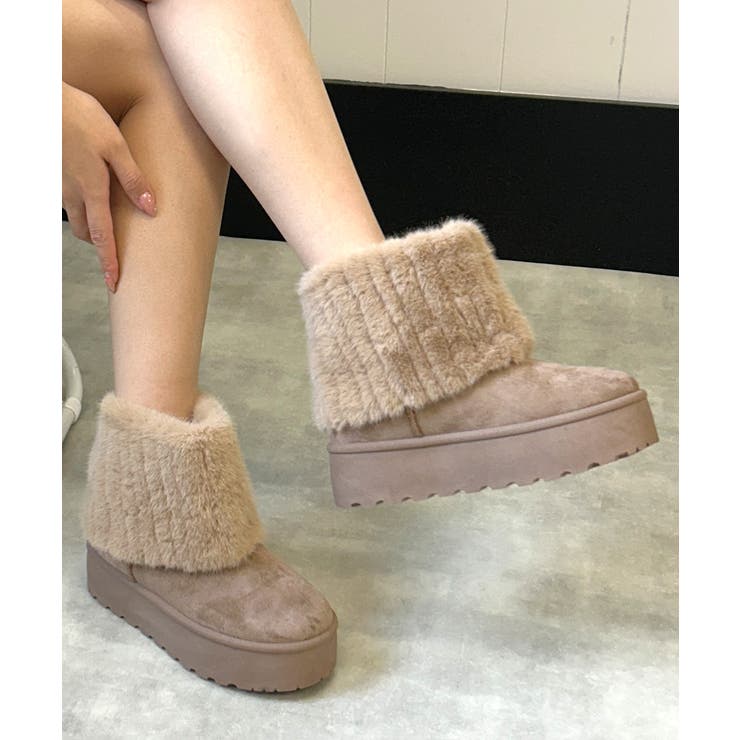 オーク | 【25年秋冬新作】厚底 ファーカバー ショート丈 ムートンブーツ | DEMETER