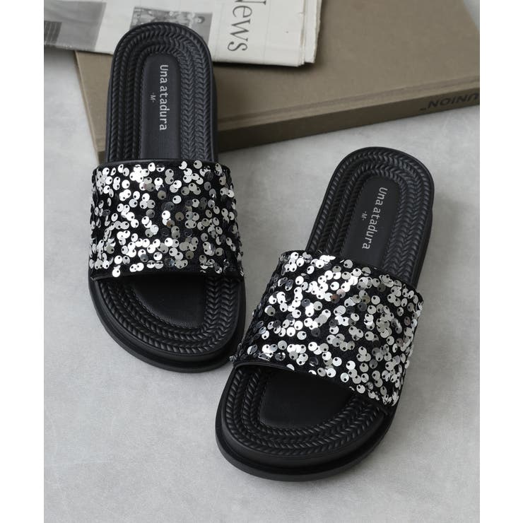 【25年春夏新作】軽量 厚底 スパンコール スライドサンダル | DEMETER | 詳細画像11 