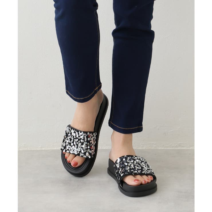 【25年春夏新作】軽量 厚底 スパンコール スライドサンダル | DEMETER | 詳細画像29 