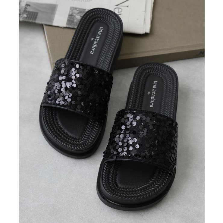 【25年春夏新作】軽量 厚底 スパンコール スライドサンダル | DEMETER | 詳細画像3 