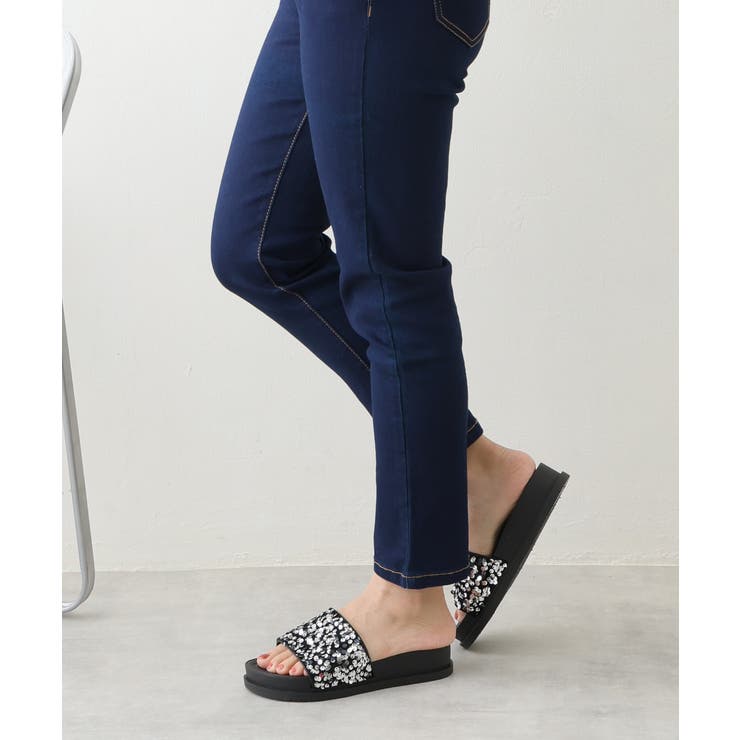 【25年春夏新作】軽量 厚底 スパンコール スライドサンダル | DEMETER | 詳細画像31 