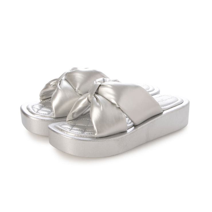 【25年春夏新作】厚底 スクエアトゥ リボンデザイン パテッドサンダル | DEMETER | 詳細画像41 