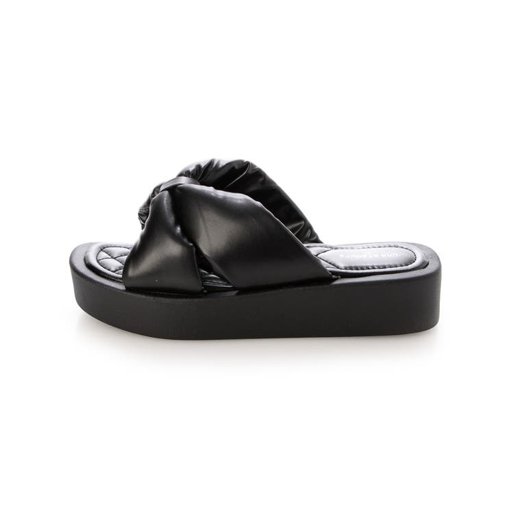 【25年春夏新作】厚底 スクエアトゥ リボンデザイン パテッドサンダル | DEMETER | 詳細画像42 