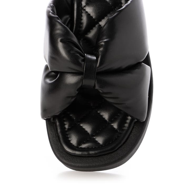 【25年春夏新作】厚底 スクエアトゥ リボンデザイン パテッドサンダル | DEMETER | 詳細画像46 