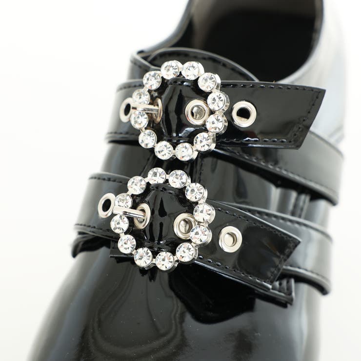 【25年春夏再販】厚底太ヒール☆ビジューバックルベルト ローファーパンプス | DEMETER | 詳細画像22 