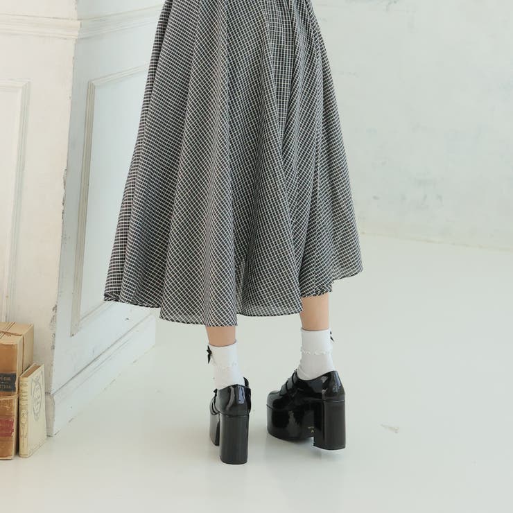 【25年春夏再販】厚底太ヒール☆ビジューバックルベルト ローファーパンプス | DEMETER | 詳細画像8 