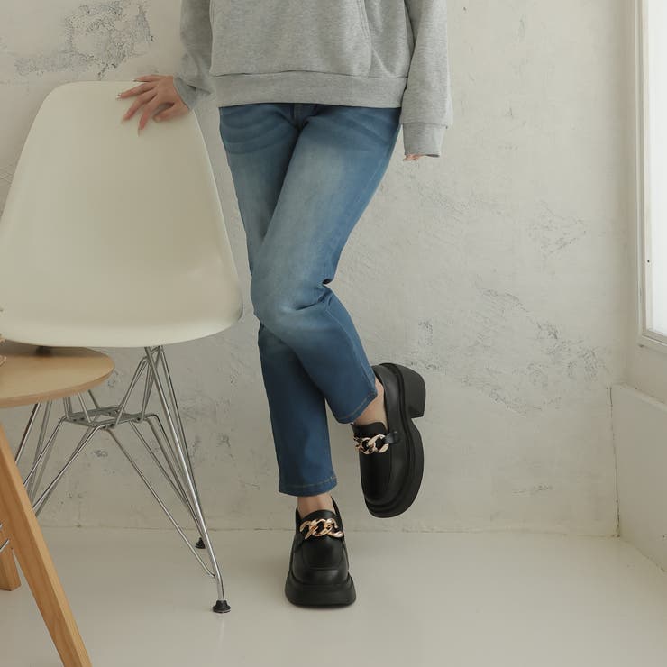 厚底ソール☆チェーンモチーフ ローファーシューズ | DEMETER | 詳細画像16 