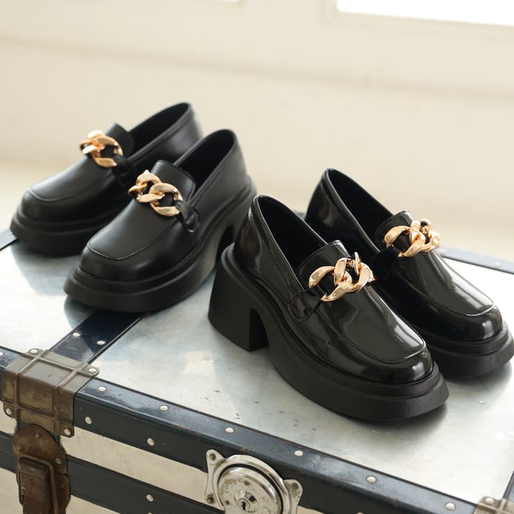 厚底ソール☆チェーンモチーフ ローファーシューズ | DEMETER | 詳細画像2 