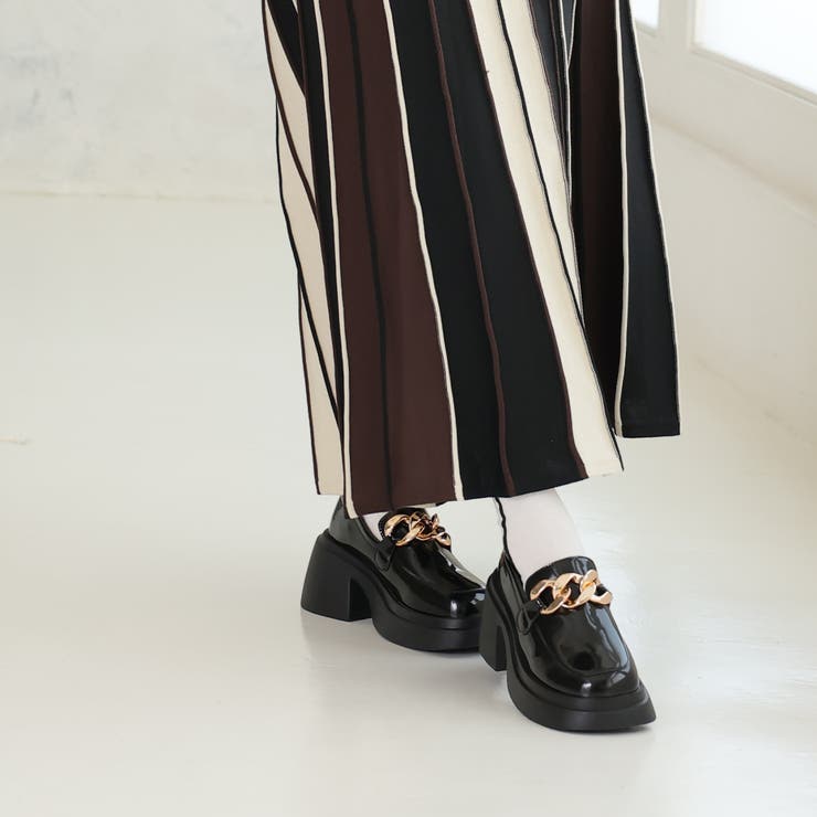 厚底ソール☆チェーンモチーフ ローファーシューズ | DEMETER | 詳細画像22 