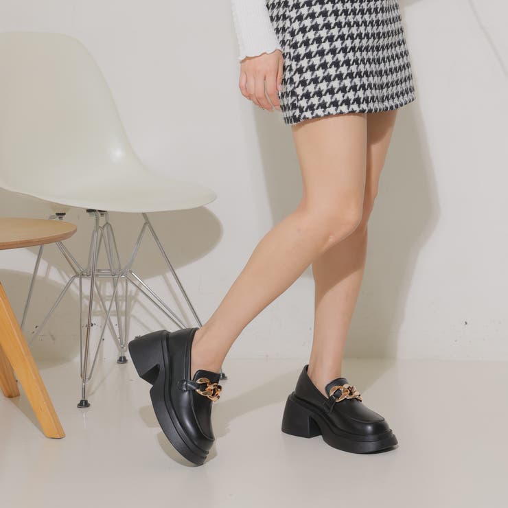 厚底ソール☆チェーンモチーフ ローファーシューズ | DEMETER | 詳細画像5 