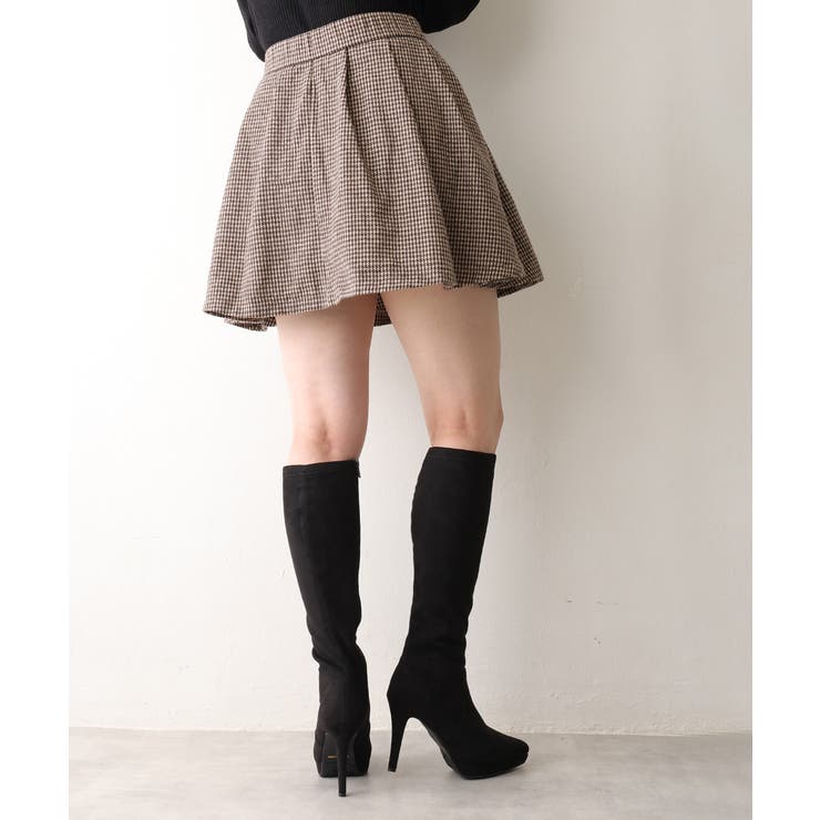 【25年秋冬再販】ポインテッドトゥ プラットフォーム ストレッチ ロングブーツ | DEMETER | 詳細画像22 